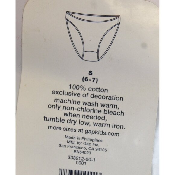 NEW Gap Panties 3 pairs Underwear girls S 6-7 Purple Flowers Stripes Briefs - Picture 6 of 6